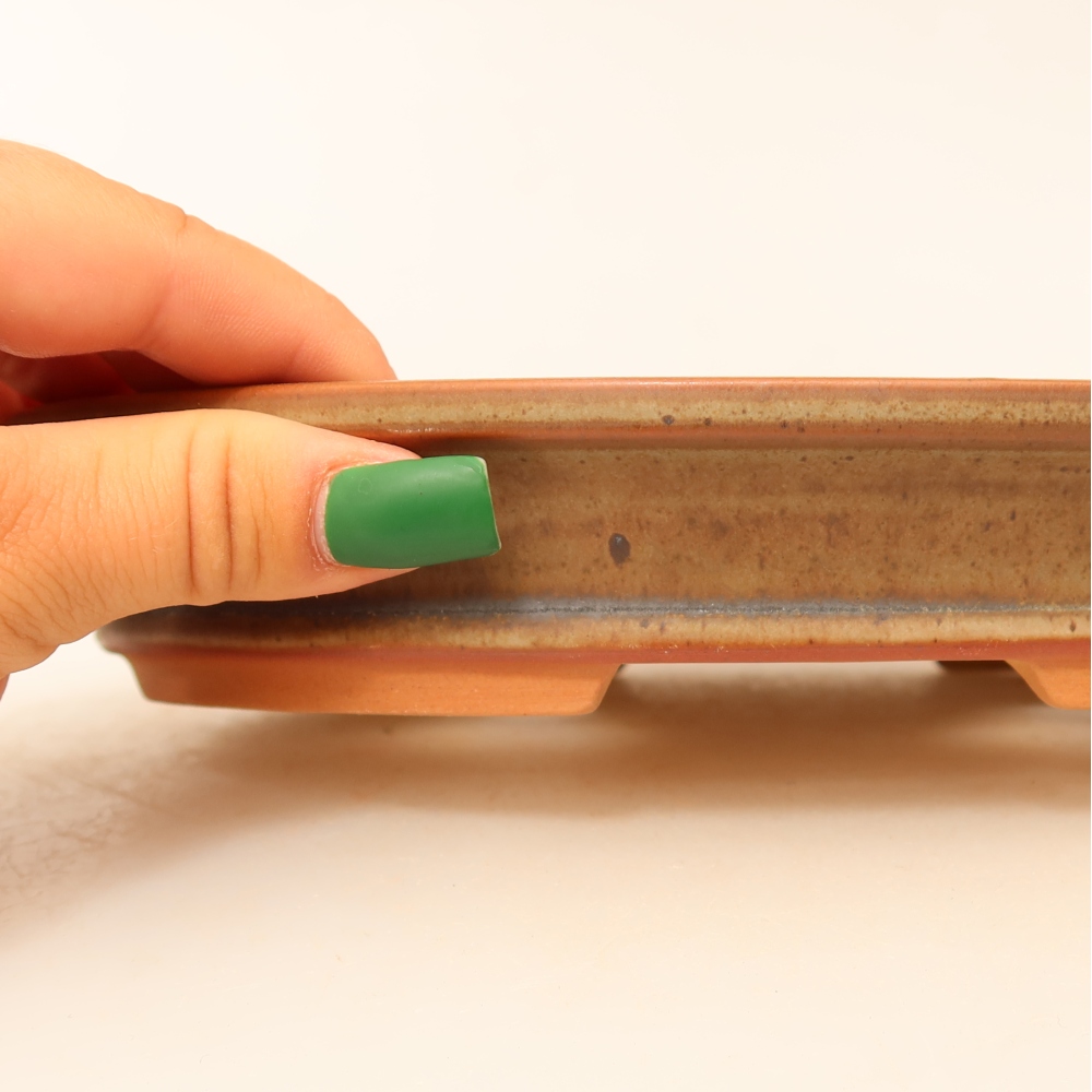 Keramikschale  21 x 14,5 x 3,5 cm, Farbe: braun