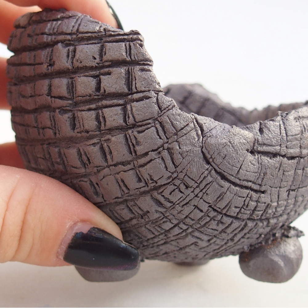 Keramikschale 8 x 8 x 6,5 cm , Metallic-Farbe