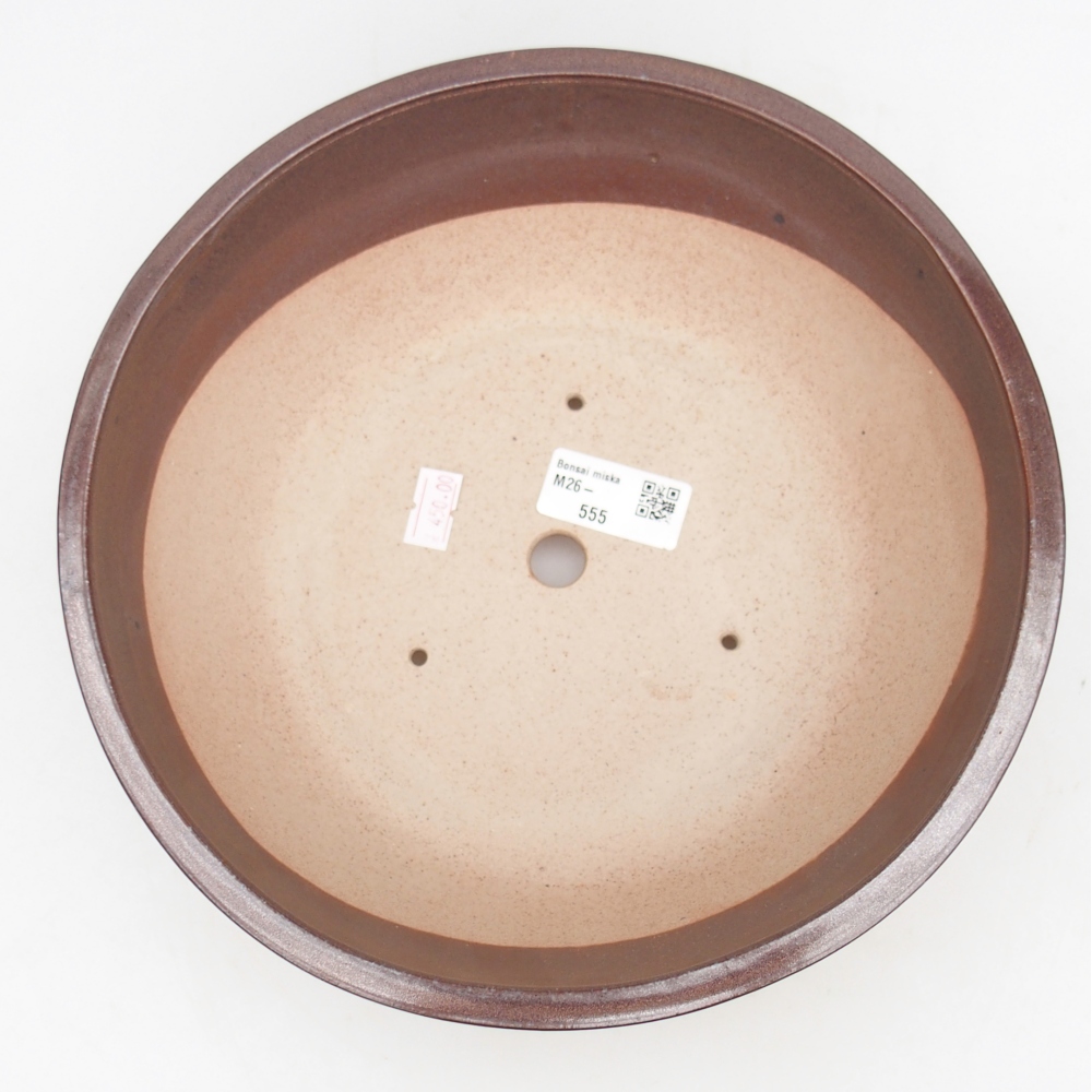 Bonsaischale aus Keramik 24,5 x 24,5 x 7,5 cm, braun