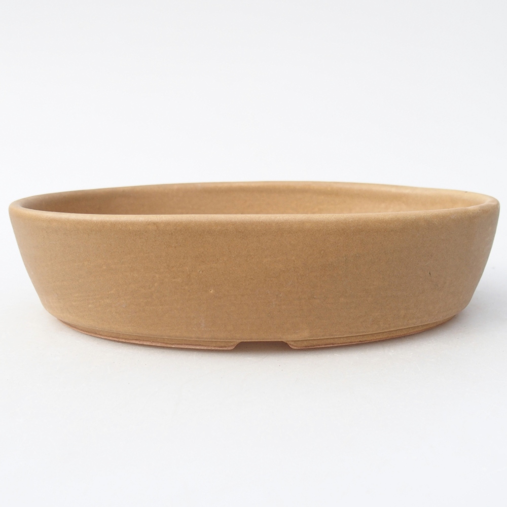 Bonsaischale aus Keramik 18,5 x 13,5 x 4,5 cm, Farbe beige