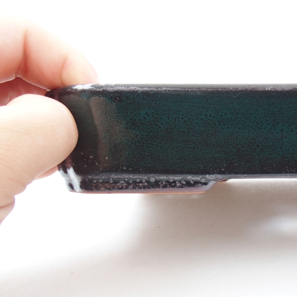 Keramik-Bonsaischale 18 x 13 x 3,5 cm, Farbe Grün