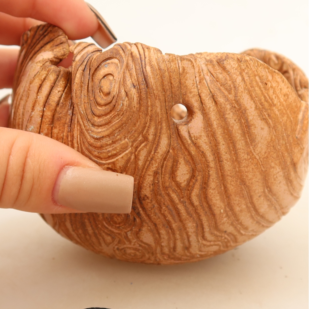 Keramikschale für Kokedama, 9,5 × 9 × 8 cm, Farbe: Rosa