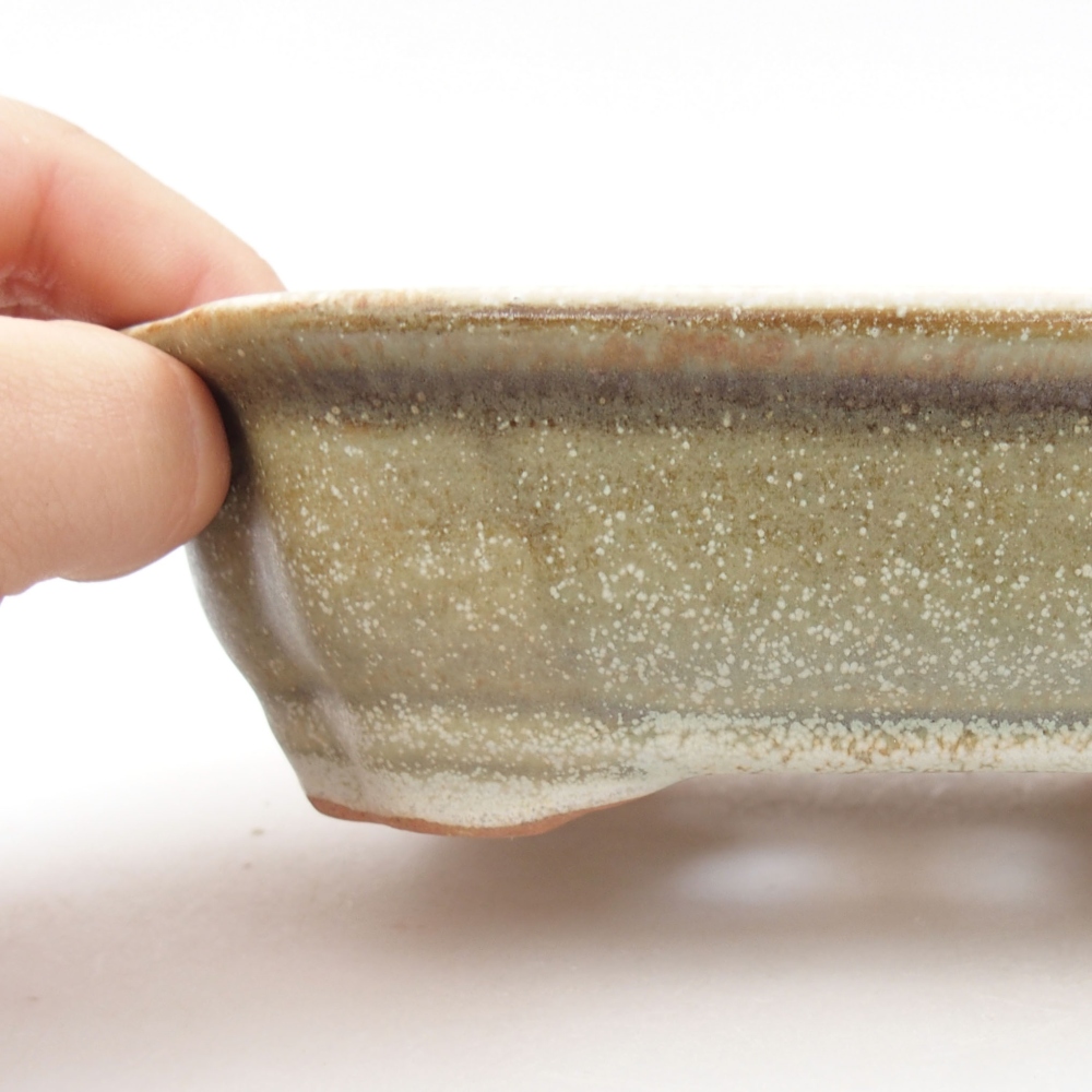 Keramik-Bonsaischale 16 x 12,5 x 4,5 cm, Farbe Grün