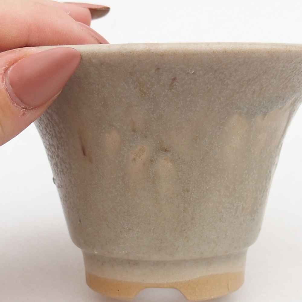 Bonsaischale aus Keramik 10,5 x 10,5 x 7 cm, grau