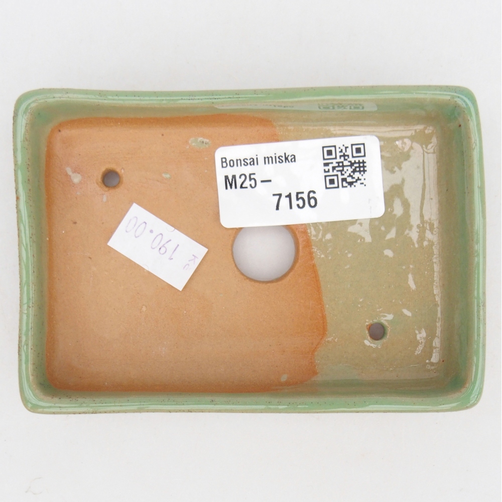 Bonsaischale aus Keramik 10,5 x 7 x 2 cm, grün