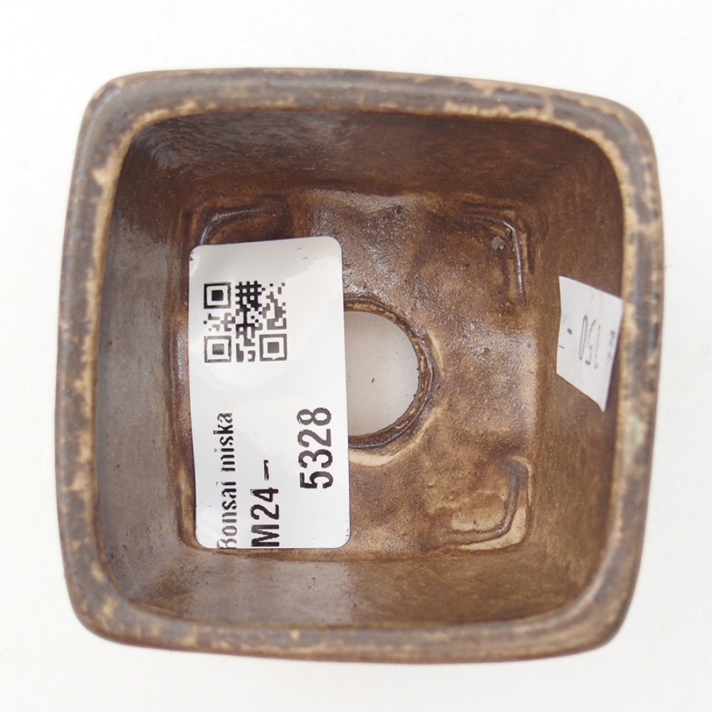Bonsaischale aus Keramik 6 x 6 x 4,5 cm,  Farbe braun