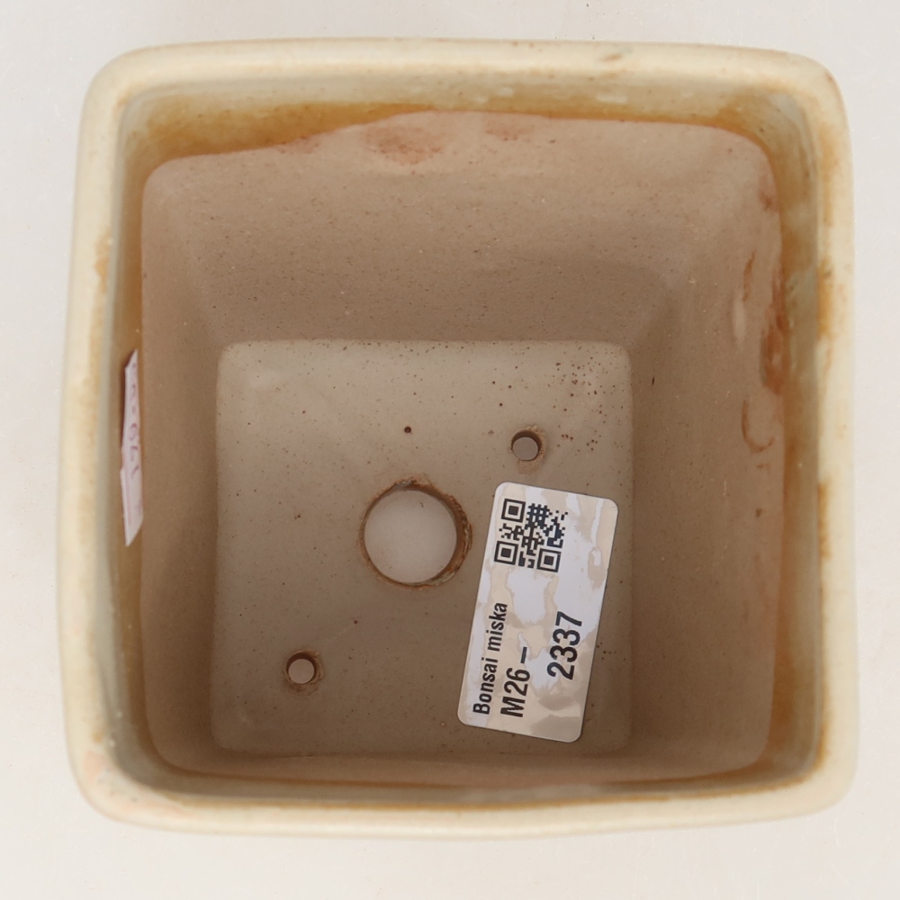 Keramik-Bonsai-Schale 9 x 9 x 11,5 cm, Farbe: Beige