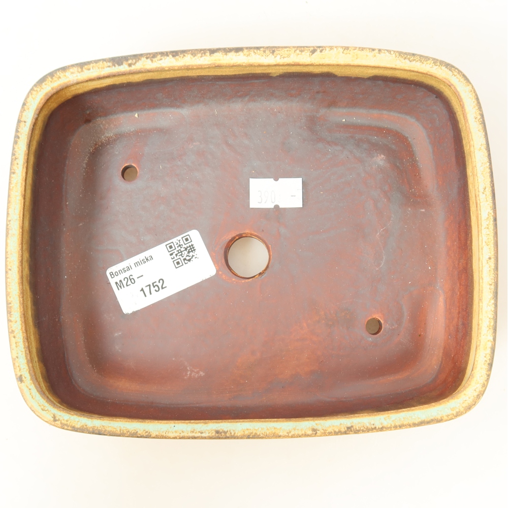 Keramik-Bonsai-Schale 17,5 x 13,5 x 4,5 cm, Farbe: grün