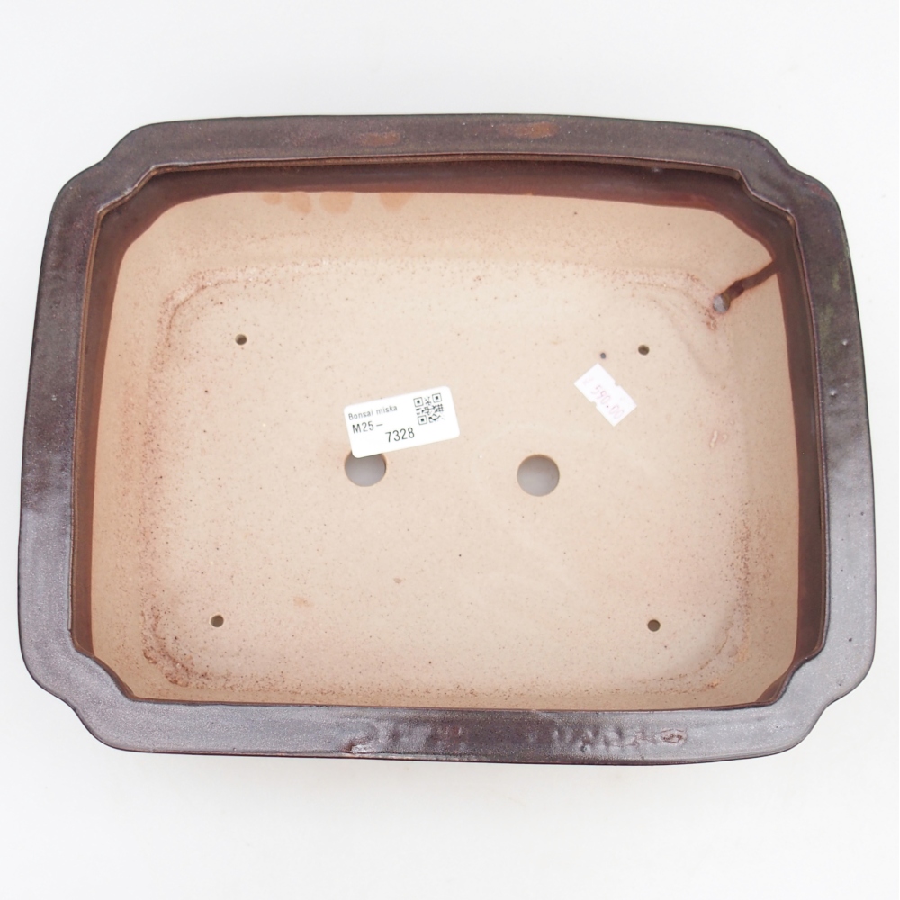 Bonsaischale aus Keramik 27,5 x 22 x 7 cm, braun