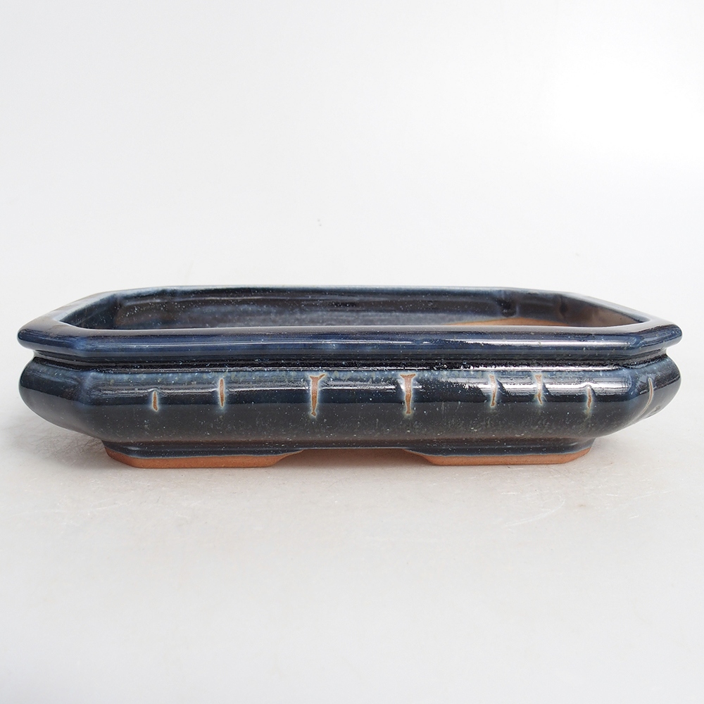 Bonsaischale aus Keramik 19 x 14 x 4 cm, Farbe blau