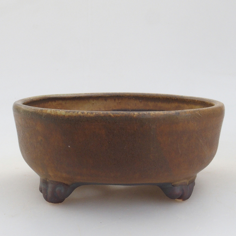 Bonsaischale aus Keramik 10,5 x 10,5 x 4,5 cm, Farbe braun
