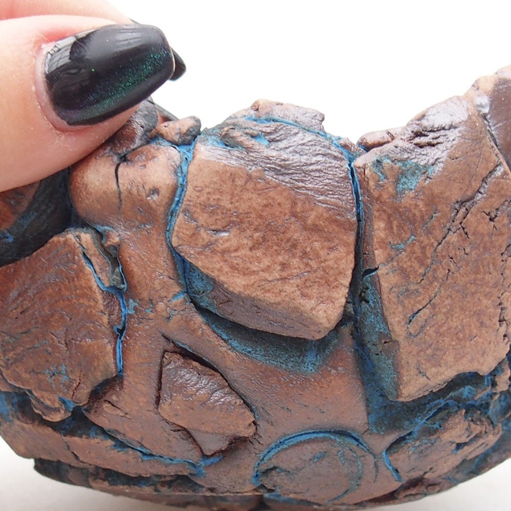 Keramikschale 11,5 x 11 x 7,5 cm , Farbe blau