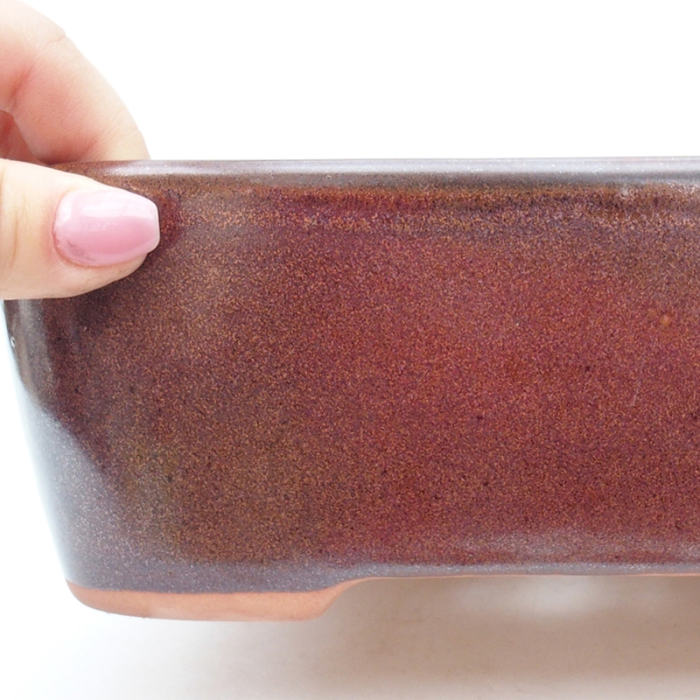 Keramik-Bonsaischale 23 x 18 x 7,5 cm, Farbe Braun