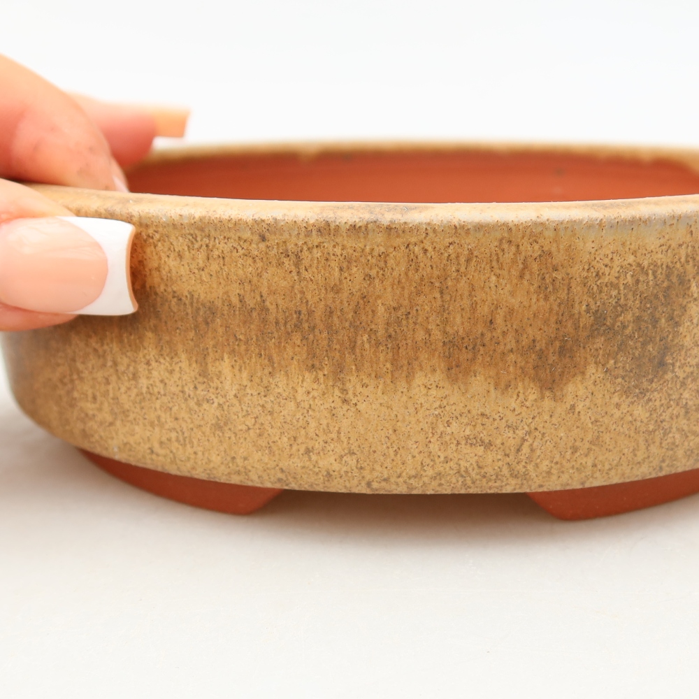 Bonsaischale aus Keramik 15 x 15 x 4,5 cm, braun