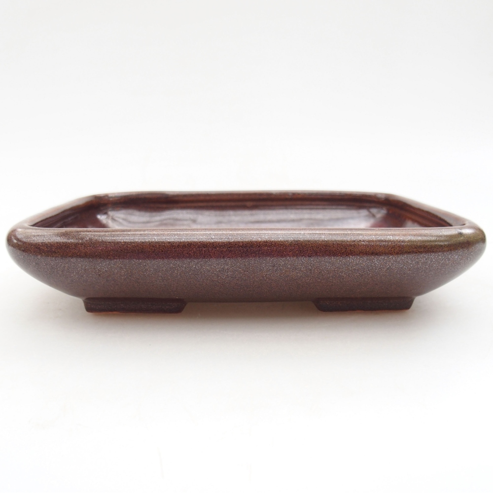 Keramik-Bonsaischale 17 x 14 x 3,5 cm, Farbe braun