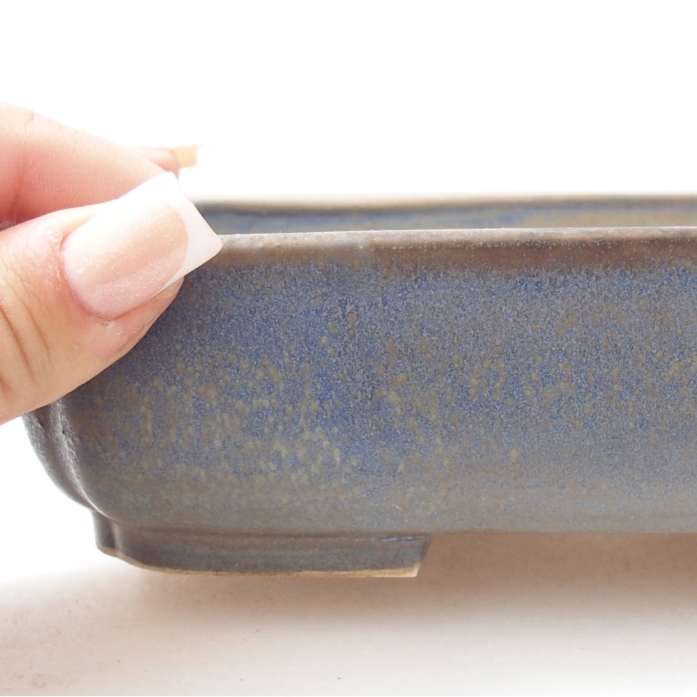 Bonsaischale aus Keramik 17,5 x 14 x 5 cm, Farbe blau