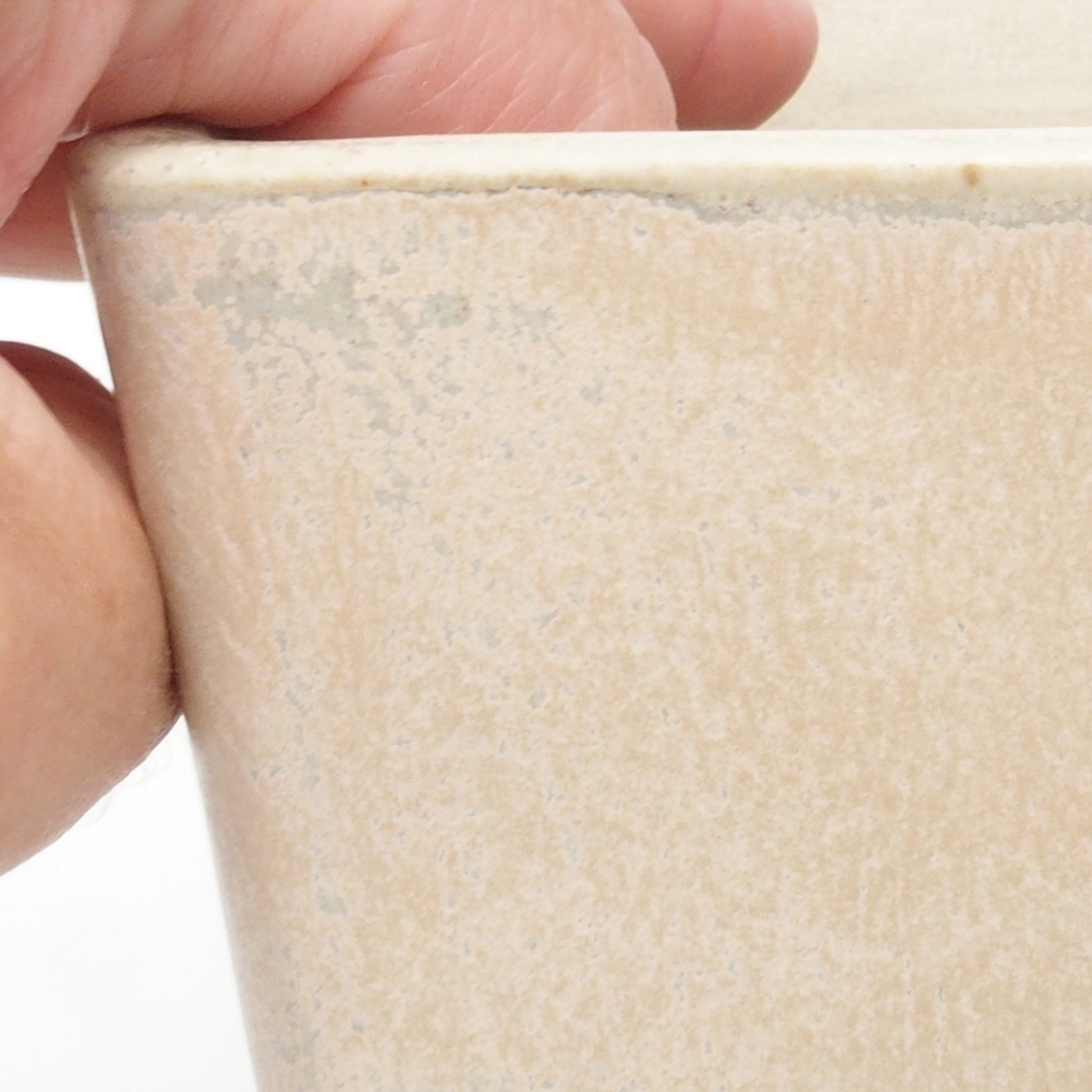 Keramik-Bonsaischale 13 x 13 x 13,5 cm, Farbe beige