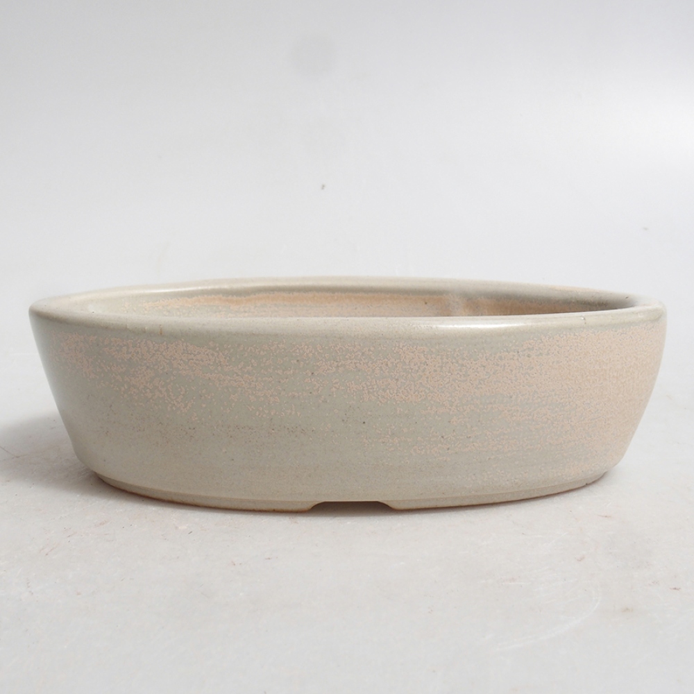 Keramik-Bonsaischale 15 x 9,5 x 4 cm, Farbe Beige