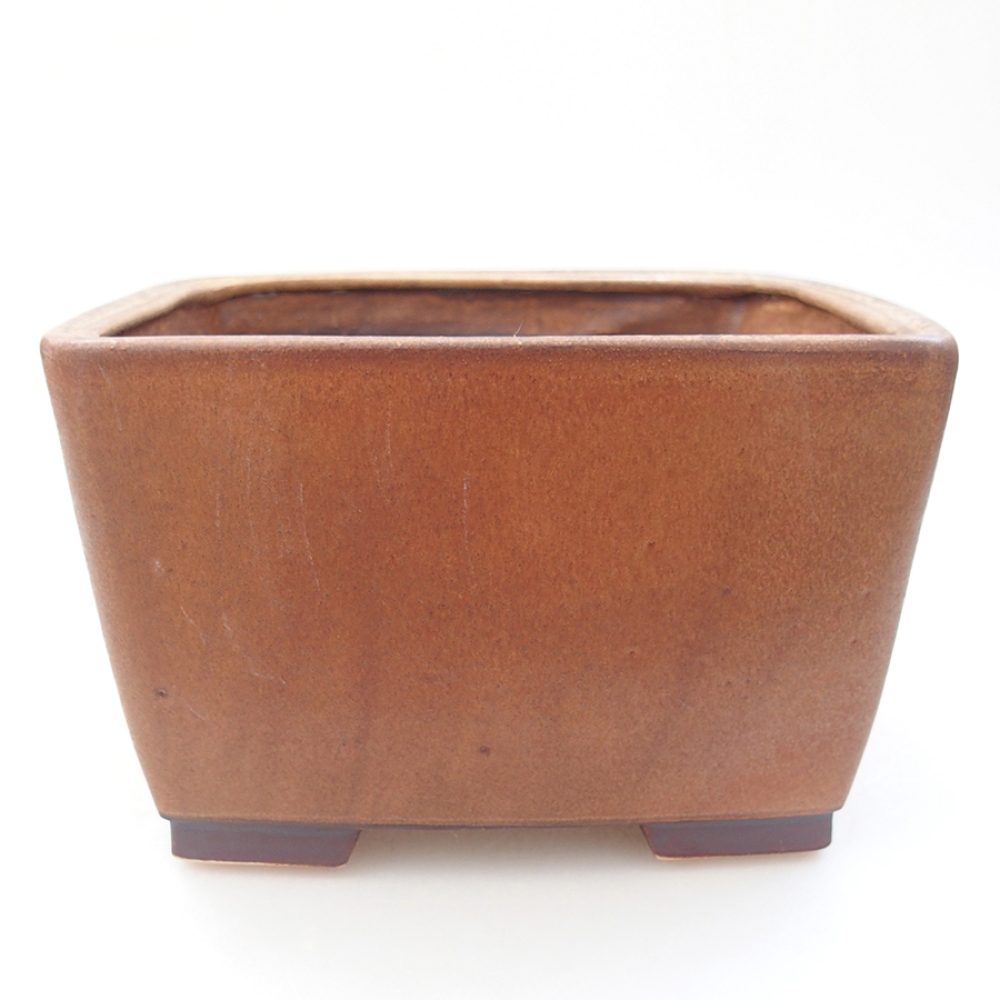 Bonsaischale aus Keramik 16 x 16 x 10 cm,  Farbe braun