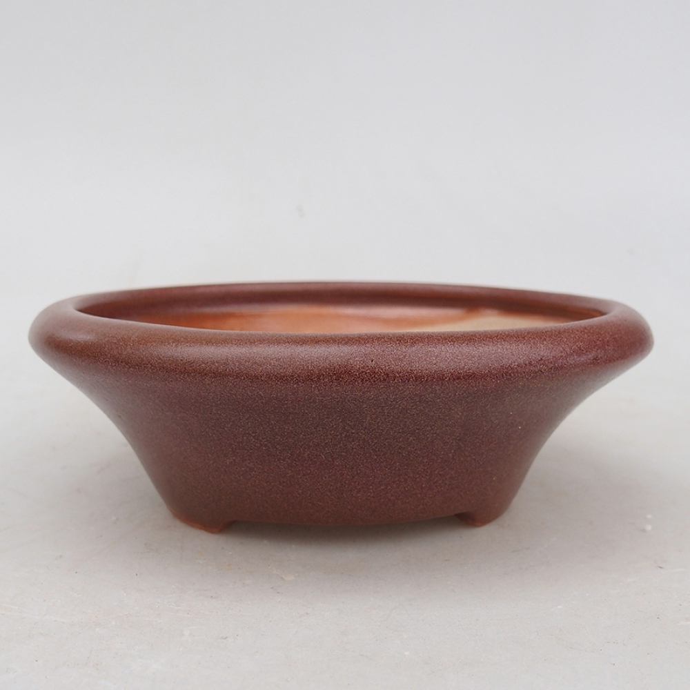 Keramik-Bonsaischale 13,5 x 13,5 x 4,5 cm, Burgund Farbe
