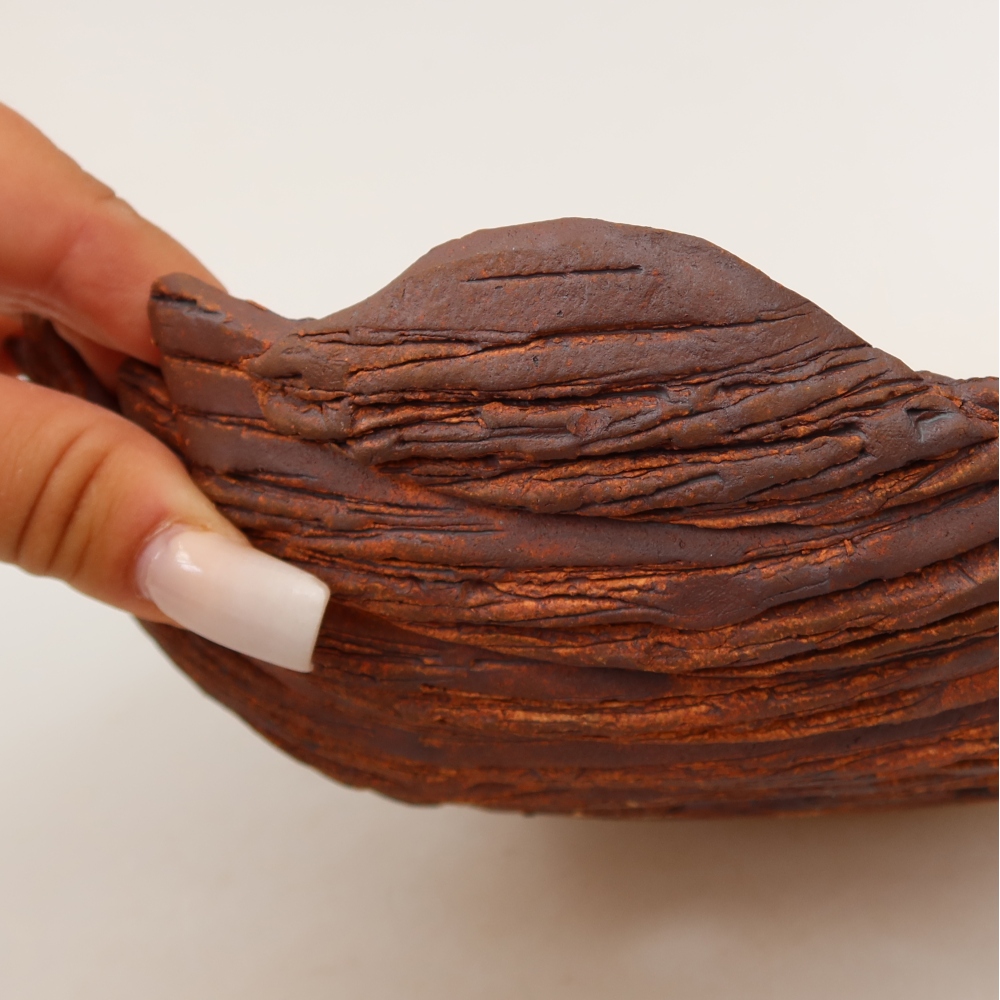 Keramikschale  21,5 x 16,5 x 8 cm, Farbe: braun