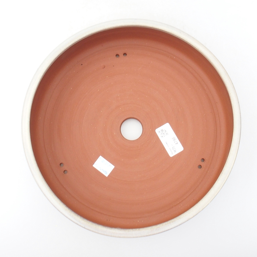 Keramik-Bonsaischale 25,5 x 25,5 x 6,5 cm, Farbe Weiß