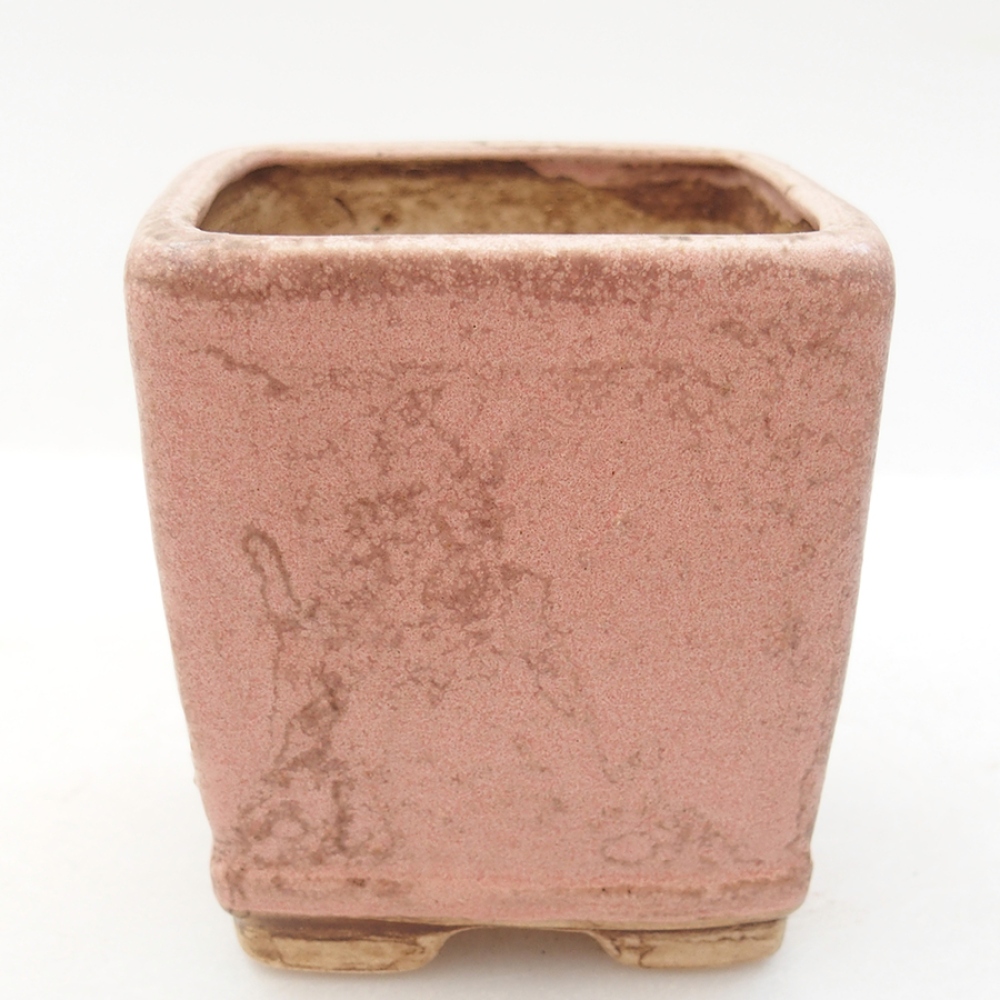 Bonsaischale aus Keramik 6,5 x 6,5 x 7 cm,  Farbe rosa