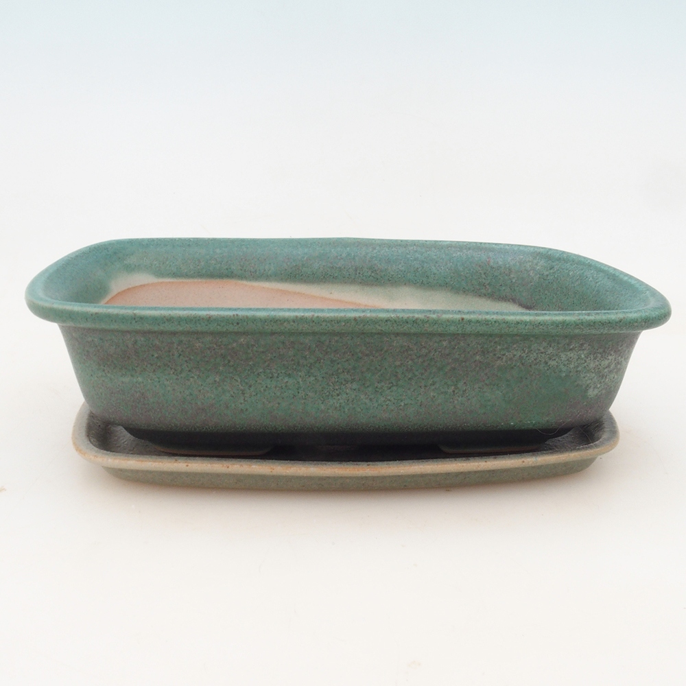 Bonsai-Schale + Untertasse H02 – Grün