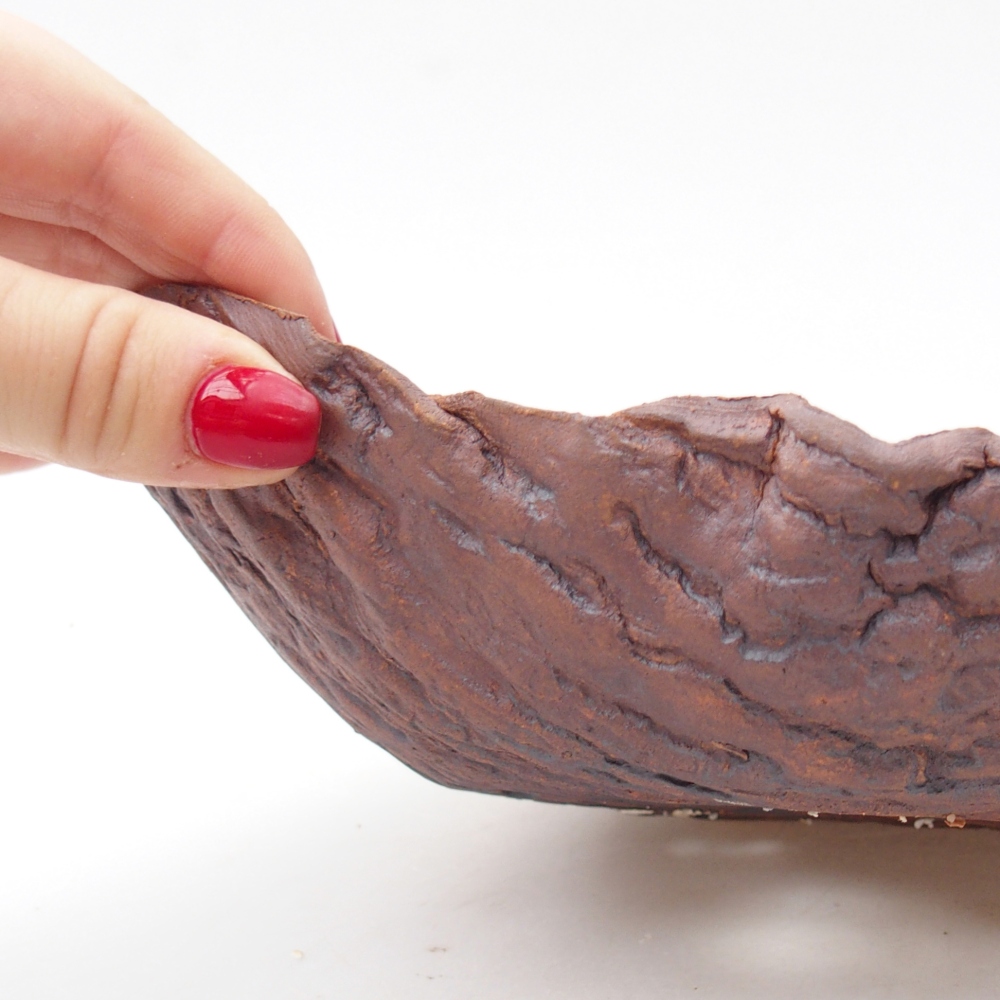 Keramikschale 23 x 16,5 x 6 cm , Farbe braun