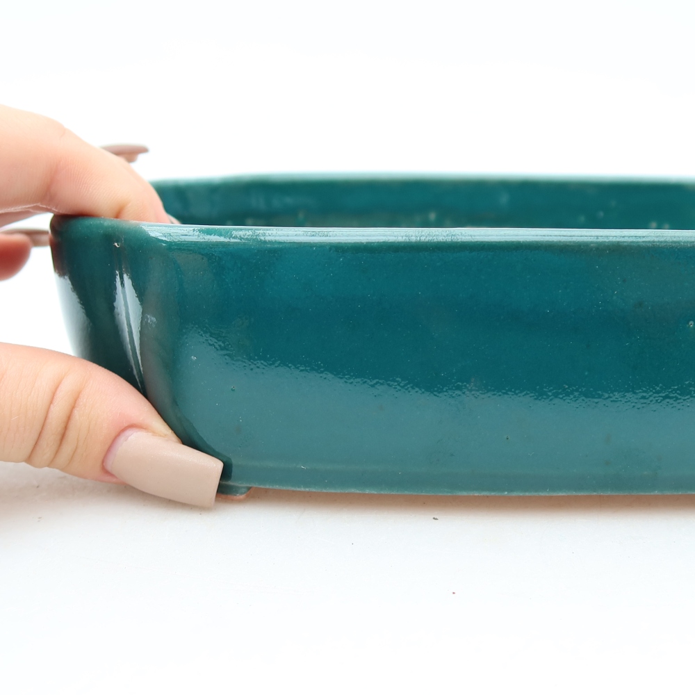 Keramik-Bonsai-Schale 18,5 × 13 × 5 cm, Farbe: grün