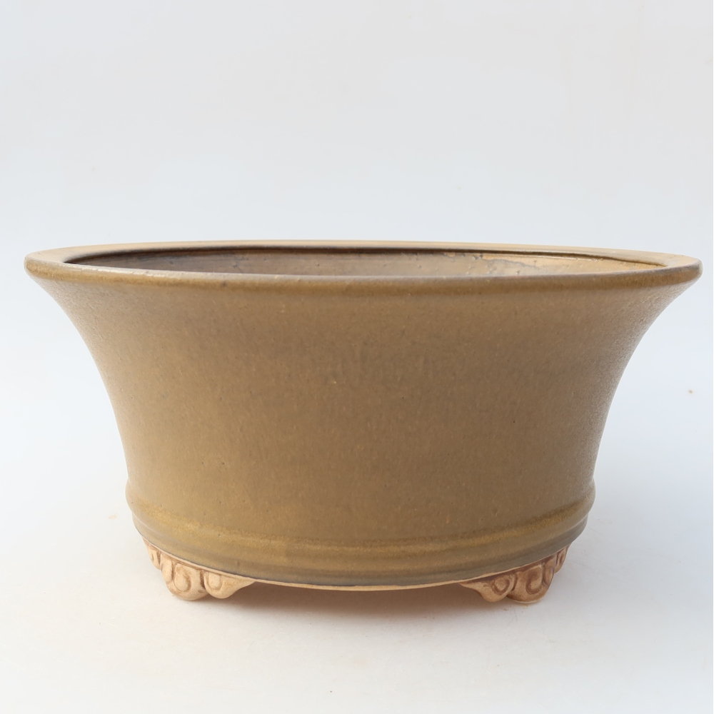 Keramik-Bonsai-Schale 24,5 x 24,5 x 11,5 cm, Farbe: braun