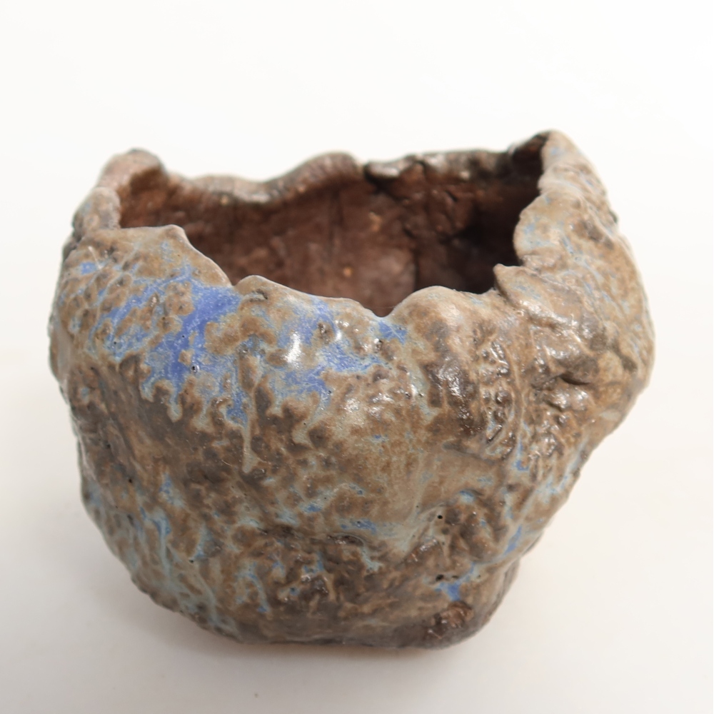Keramikschale  7 x 7 x 6 cm, Farbe: blau-braun