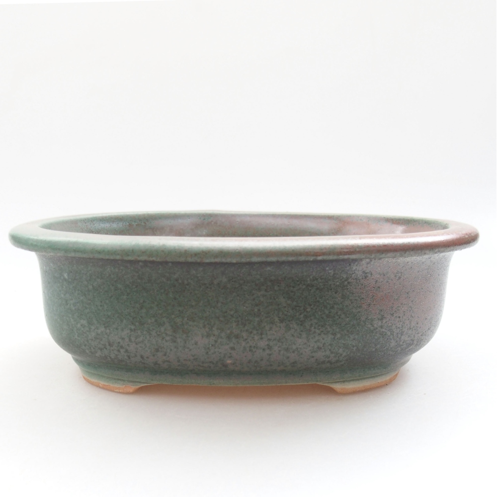 Keramik-Bonsaischale 18 x 15 x 6 cm, Farbe Grün