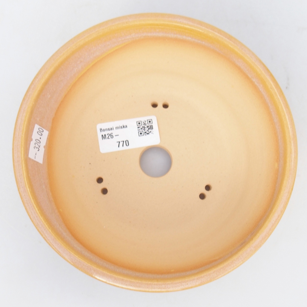 Bonsaischale aus Keramik 16 x 16 x 5,5 cm, Farbe braun-gelb