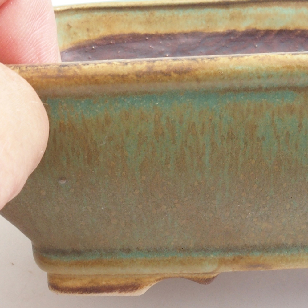 Bonsaischale aus Keramik 14 x 12 x 5 cm, Farbe Grün
