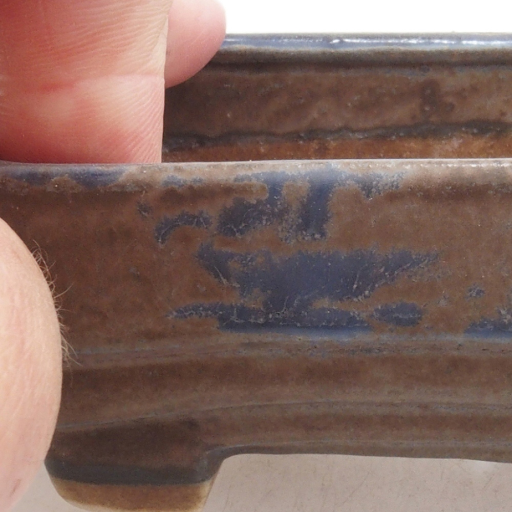 Bonsaischale aus Keramik 9 x 7,5 x 3,5 cm, Farbe blau
