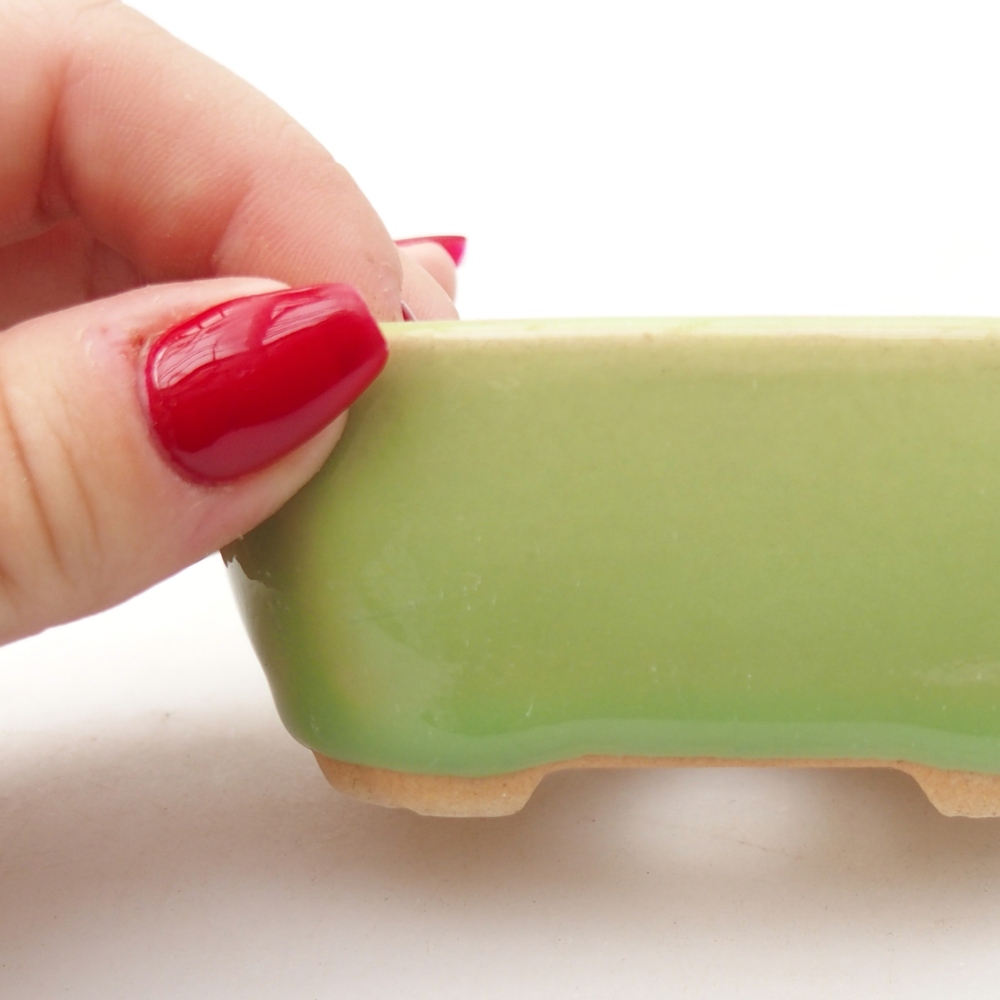 Bonsaischale aus Keramik 8,5 x 7 x 3,5 cm, grün