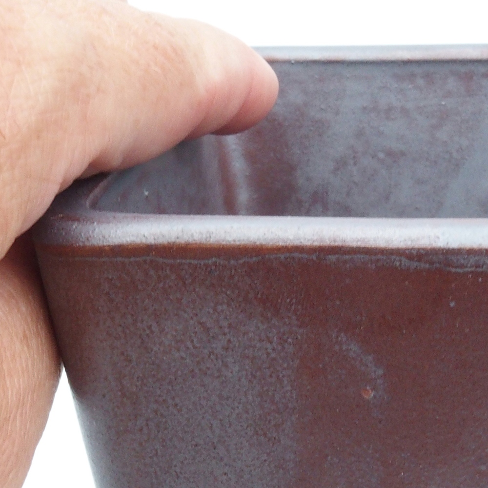 Keramik-Bonsaischale 10,5 x 10,5 x 10,5 cm, Farbe metallishe