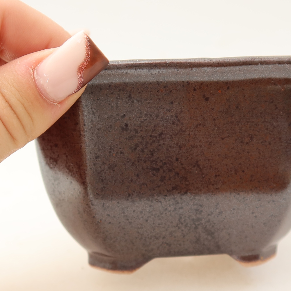 Keramik-Bonsai-Schale 10 x 10 x 6,5 cm, Farbe: braun