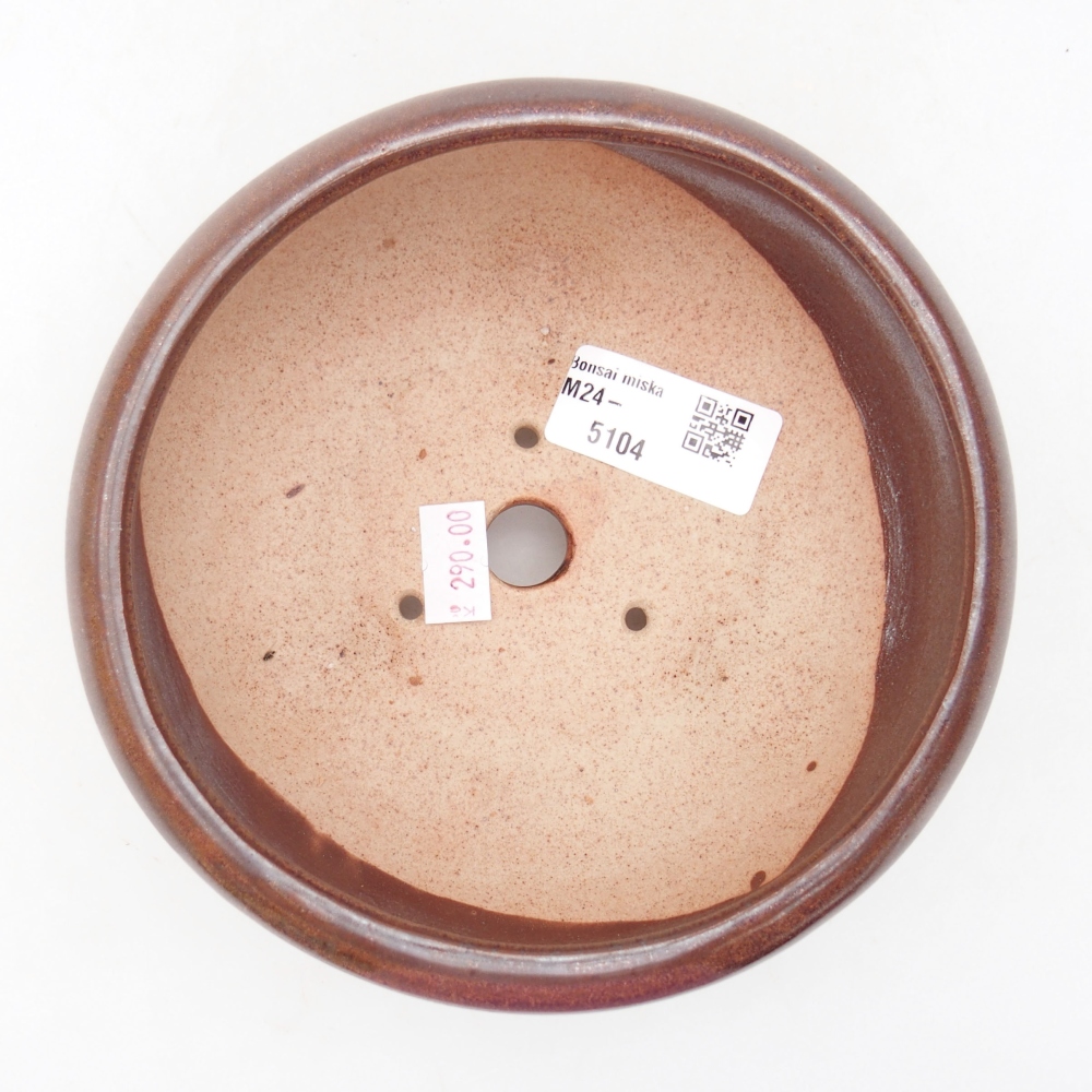 Keramik-Bonsaischale 14 x 14 x 6,5 cm, Farbe braun