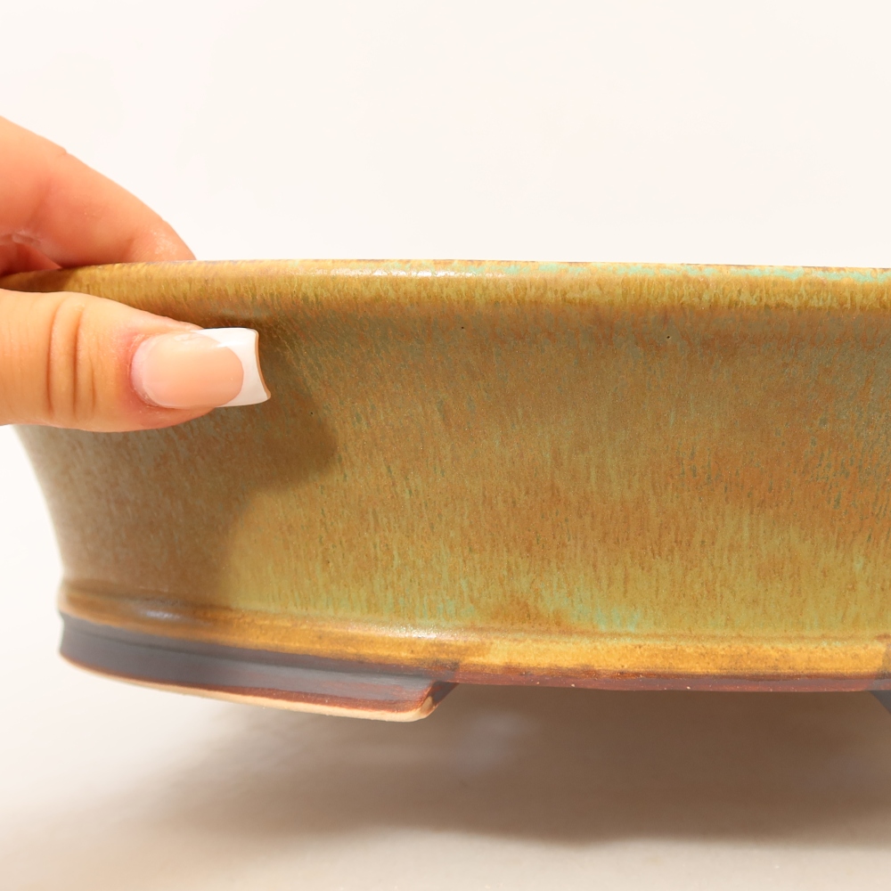 Keramik-Bonsai-Schale 31,5 x 28 x 7 cm, Farbe: grün