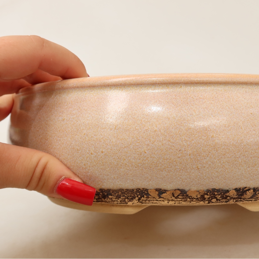 Keramik-Bonsai-Schale 23 x 23 x 7 cm, Farbe: Beige
