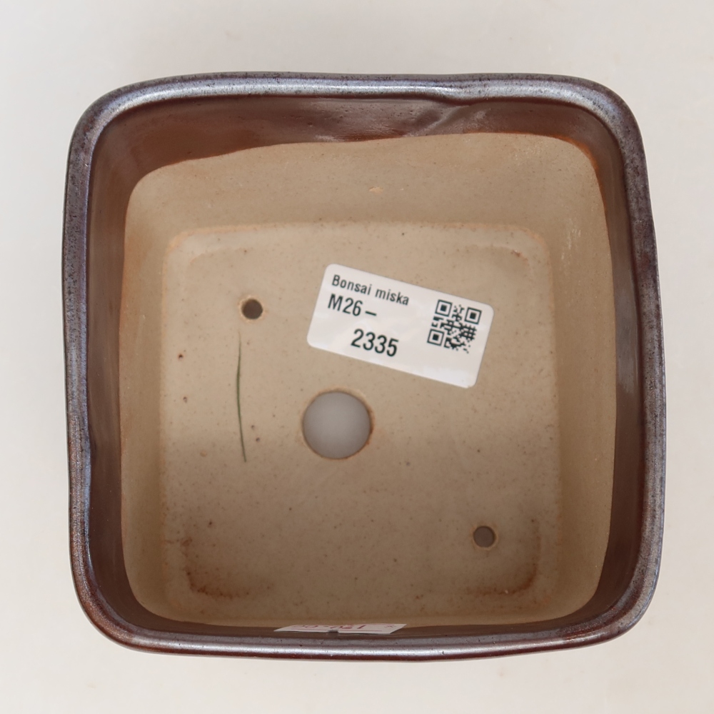 Keramik-Bonsai-Schale, 10,5 × 10,5 × 8,5 cm, Farbe: braun