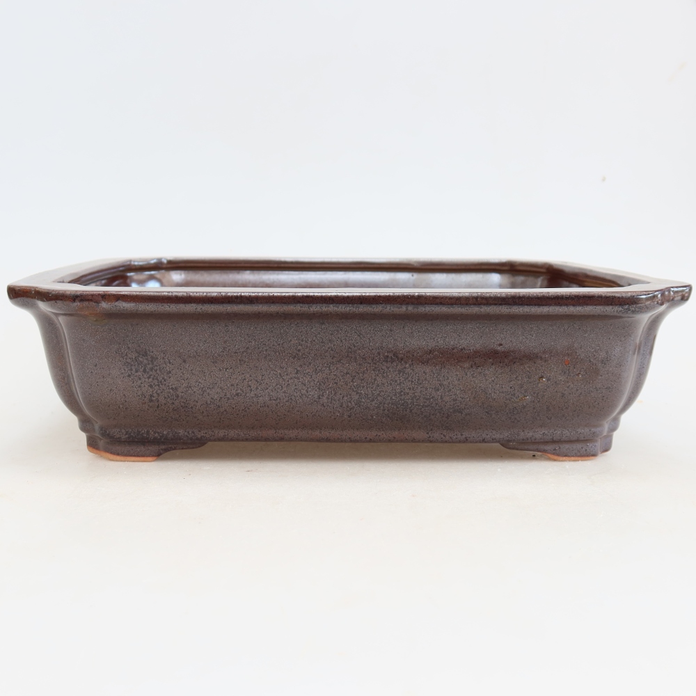 Keramik-Bonsai-Schale 27,5 x 21,5 x 7 cm, Farbe: weinrot