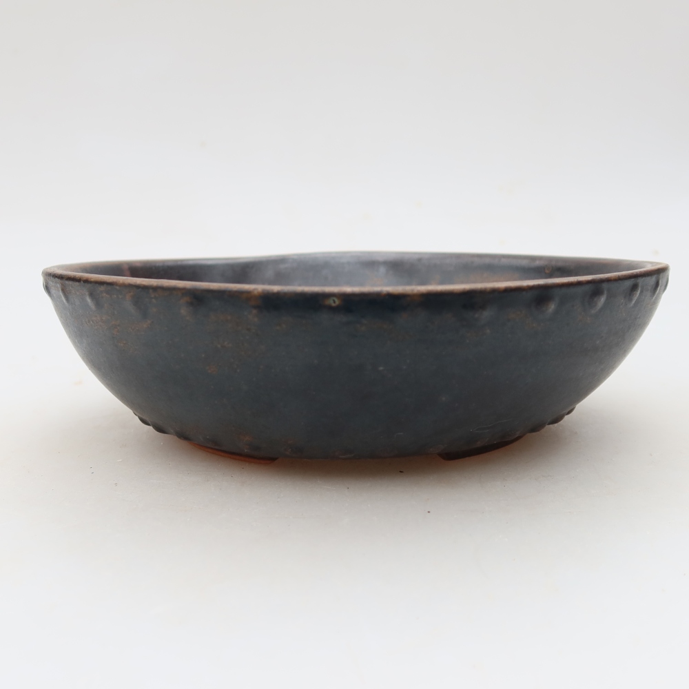 Bonsaischale aus Keramik 17,5 x 17,5 x 5 cm, braun