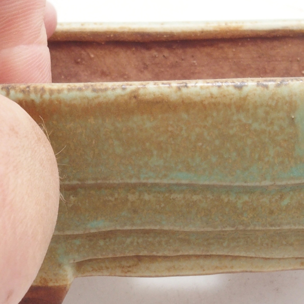 Bonsaischale aus Keramik 9 x 7,5 x 3,5 cm, Farbe Grün