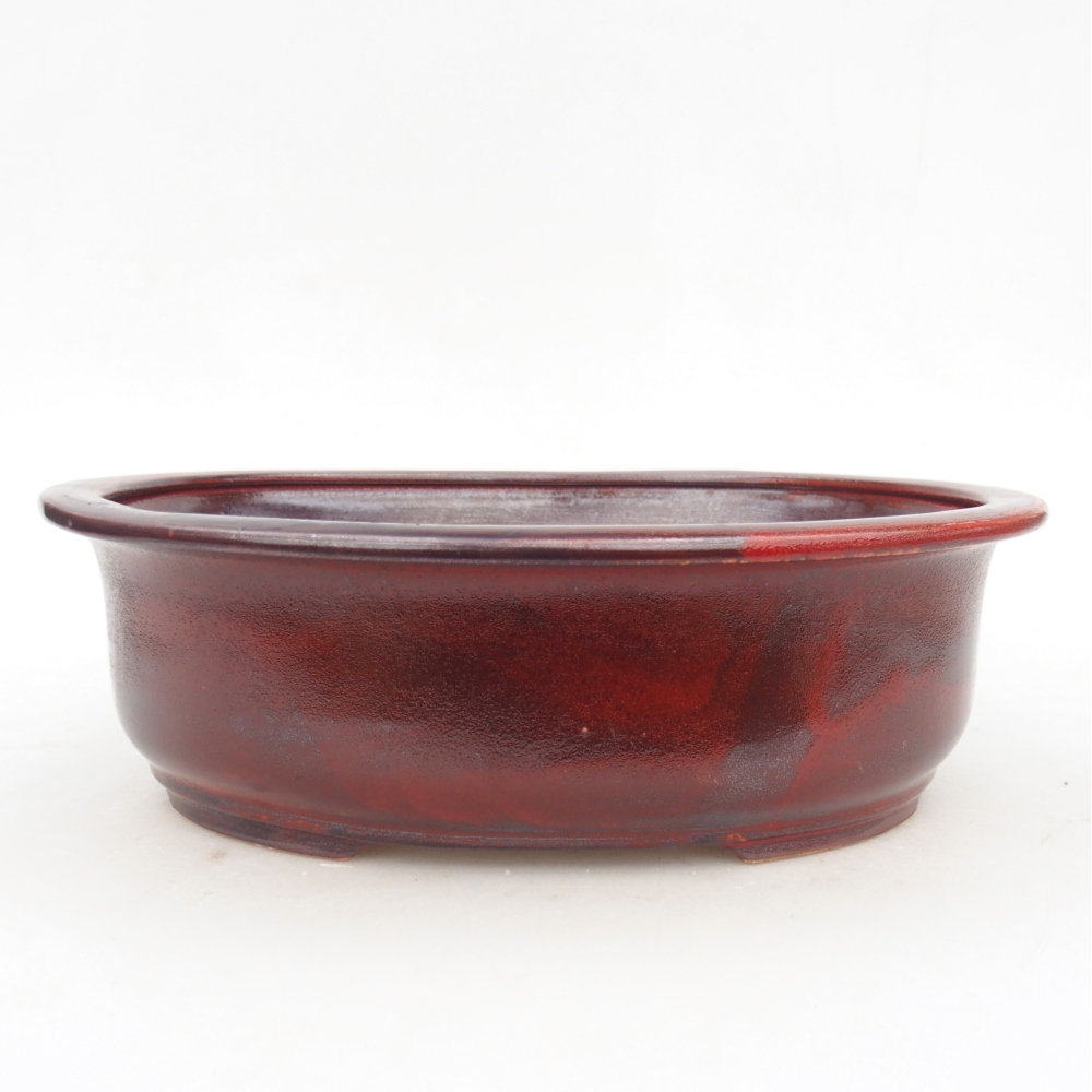 Bonsaischale aus Keramik 23 x 19 x 7 cm, Farbe rot