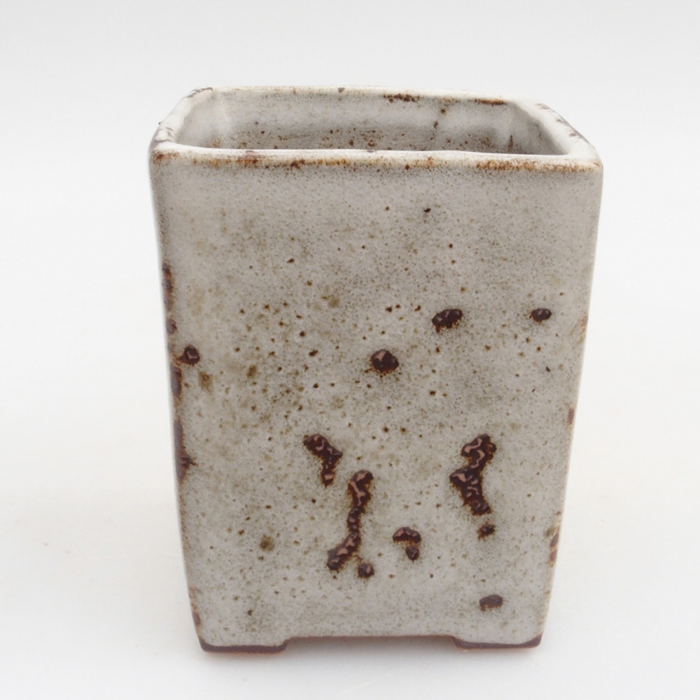 Keramik-Bonsaischale 7,5 x 7,5 x 9,5 cm, Farbe Weiß