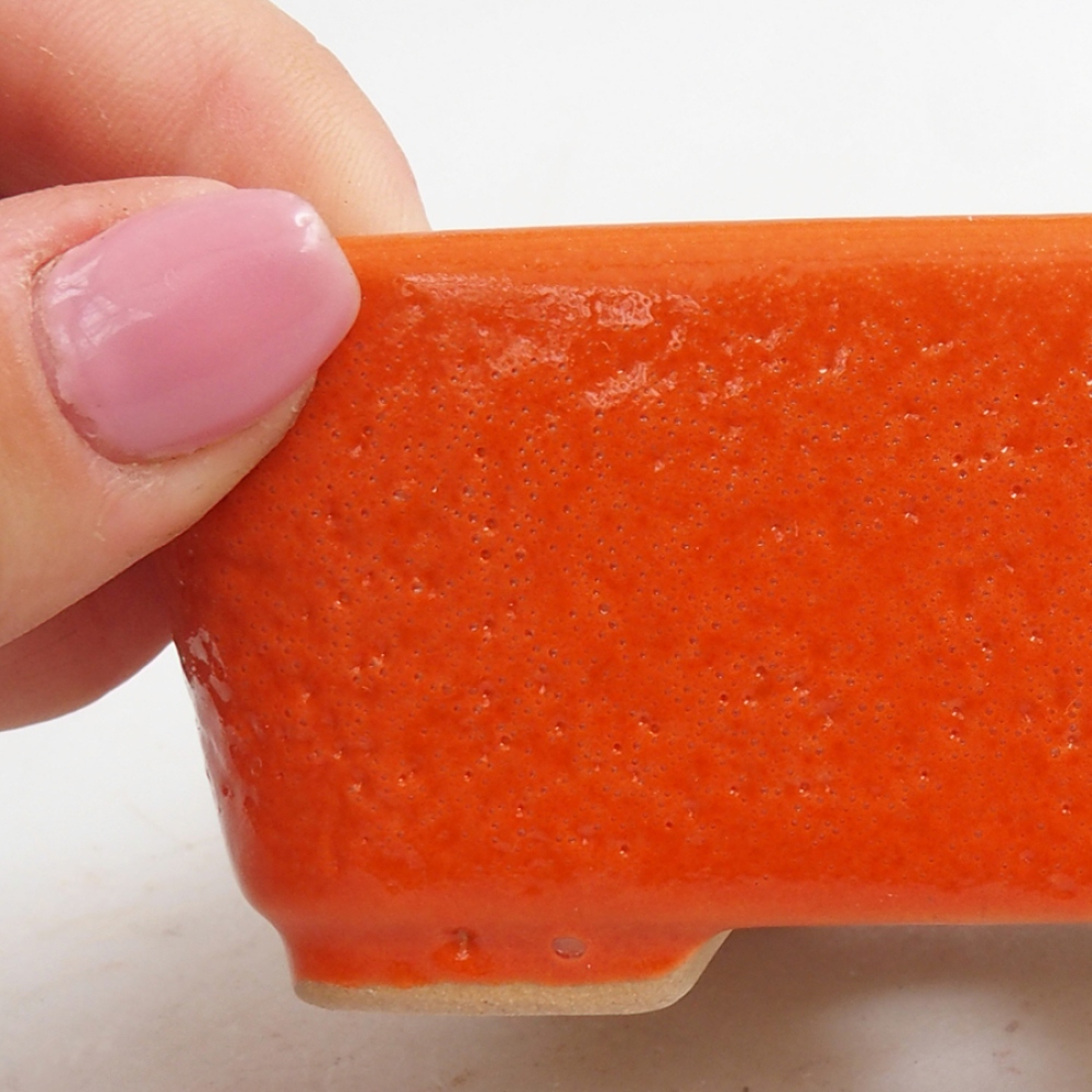 Keramik-Bonsaischale 10,5 x 9 x 4,5 cm, Farbe  Orange