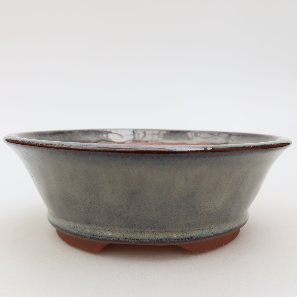 Bonsaischale aus Keramik 15 x 15 x 5,5 cm, grau